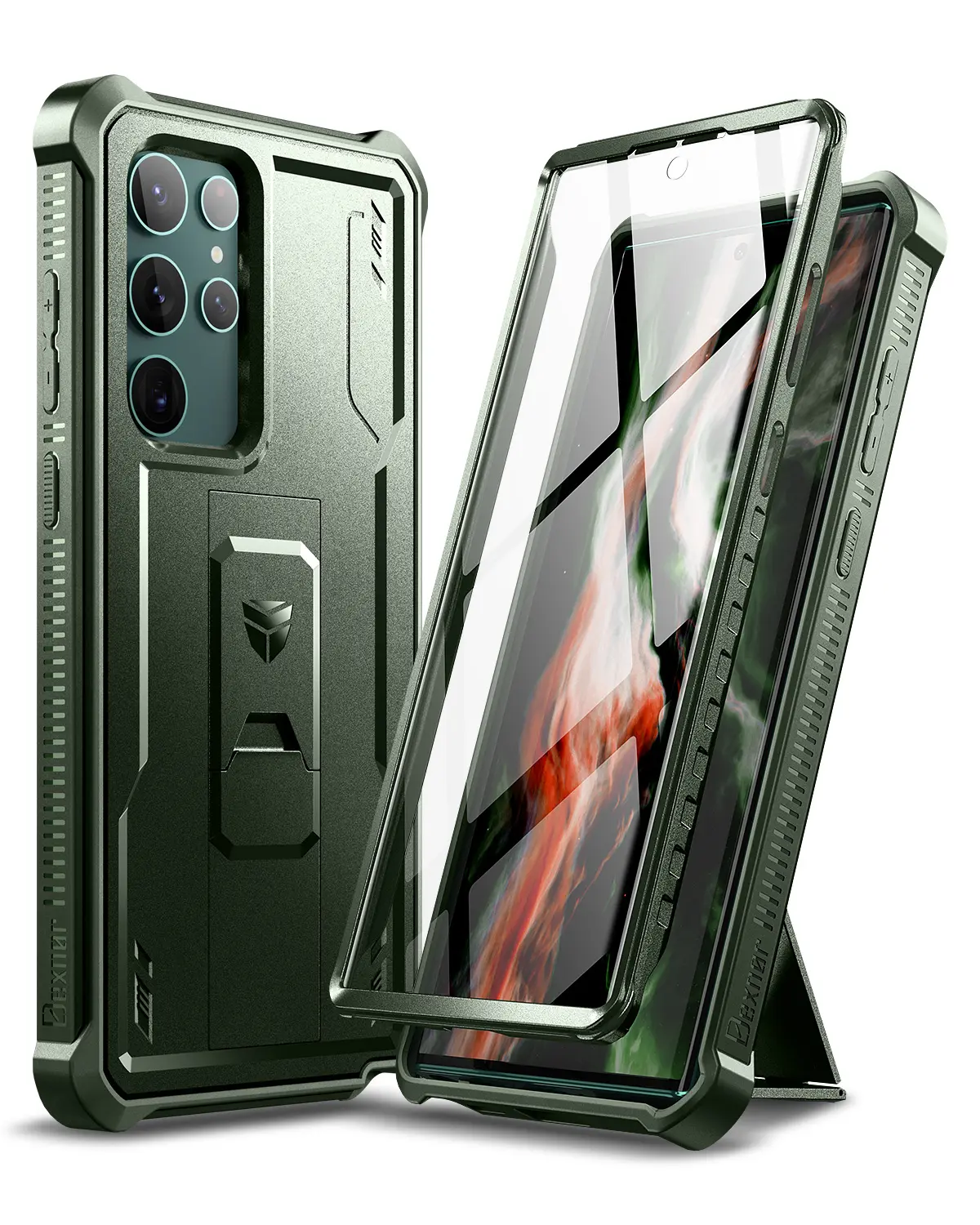 Dexnor for Samsung Galaxy S22 Ultra Case/6.8 inches, [Built in Screen Protector and Kickstand] Heavy Duty Military Grade Protection Shockproof Protective Cover for Samsung Galaxy S22 Ultra 5G
