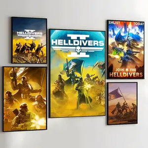 PIKPAKA H-Helldivers 2 Poster Effortless Style Upgrade HD Wall Art | Waterproof Peel & Stick Trendy Decor | Fade-Resistant Durable Style | Chic Home Gift for Any Space Wall Art Decoration