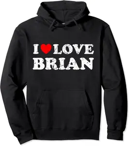 Distressed Grunge Worn Out Style I Love Brian Pullover Hoodie - Adriande Shop 73B0BL17Q4H9