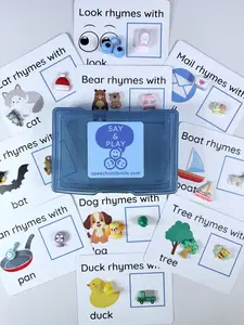 RHYME Task Box with Mini Objects Language Speech Therapy Mini Objects