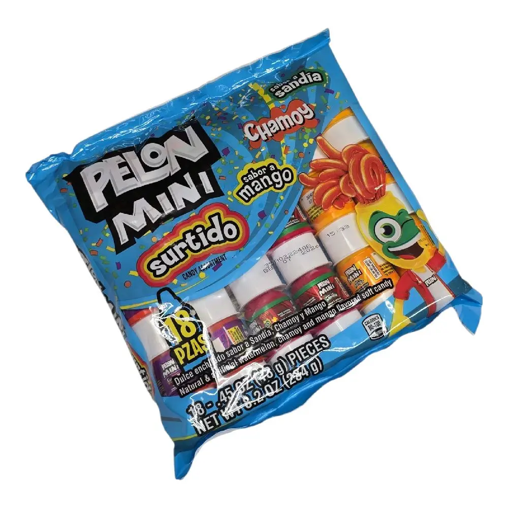Mini Pelon Pelo Rico 18-ct -13-g each Mix flavors Chamoy-Watermelon-Mango Mexican Candy