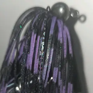 #0278 3/8 oz Weedless Football Bass Jig in Black & Purple