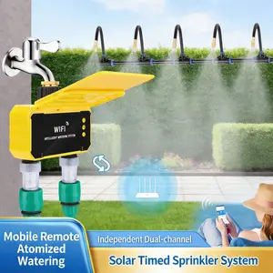 SmartGarden WiFi Irrigation Controller Save 50% Water Easy DIY Install for Lawn Garden Remote Control via App Battery & USB Power Rainproof 2 Yr Warranty Solar Timed Sprinkler System