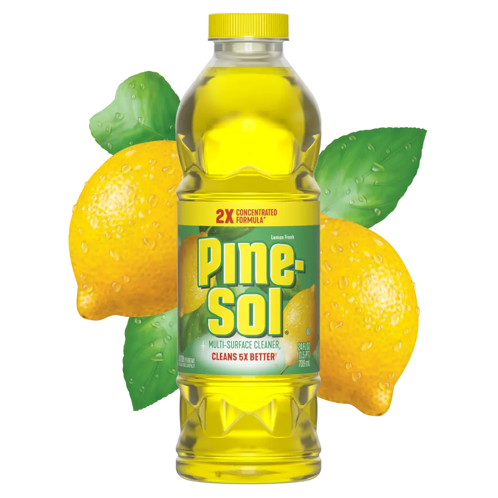 Pine-Sol 60oz Concentrated Multi-Surface Antiseptic Disinfectant Liquid, Lemon Scented Household Cleaning Supplies (Clorox Brand), Cleaner, Scented Cleaning Products