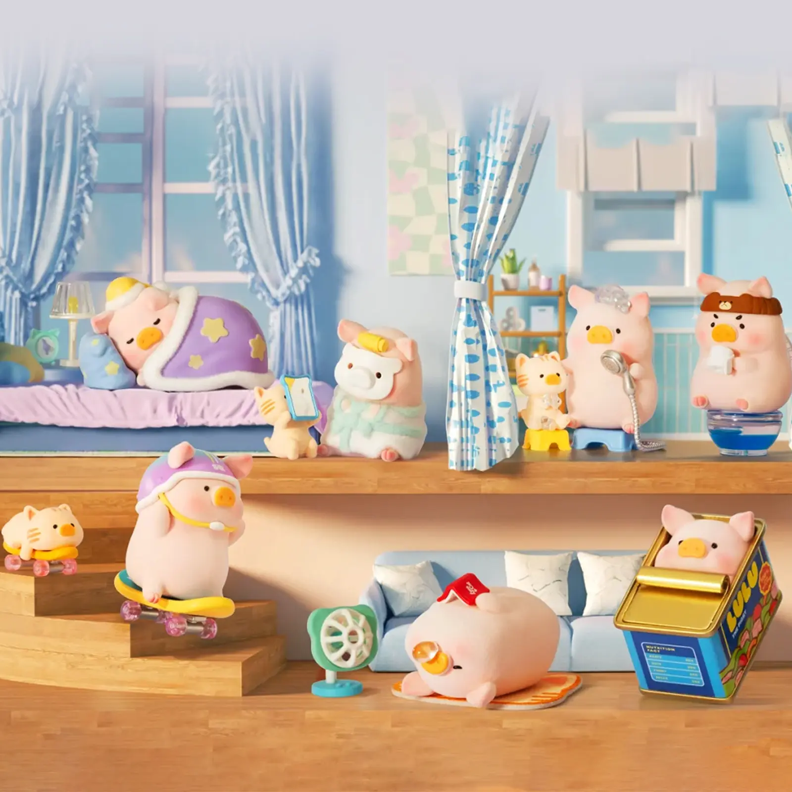 LuLu The Piggy Stay With You Series Blind Box, Cute Collectible Figurine for Entertainment Displays, Cute Collectibles