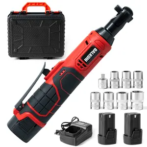 Powerful Electric Power Cordless Ratchet Wrench Tool Kit, Cordless Ratchet Tool Set50N.m, 40 Ft-lbs, 16.8V, With 1/2*2.0Ah Li-ion Battery, 1 Tool Box, 1 Fast Charger, 7 Sockets, Led Light, Socket Wrench Set, Electric Screwdriver, 3/8 Socket Set