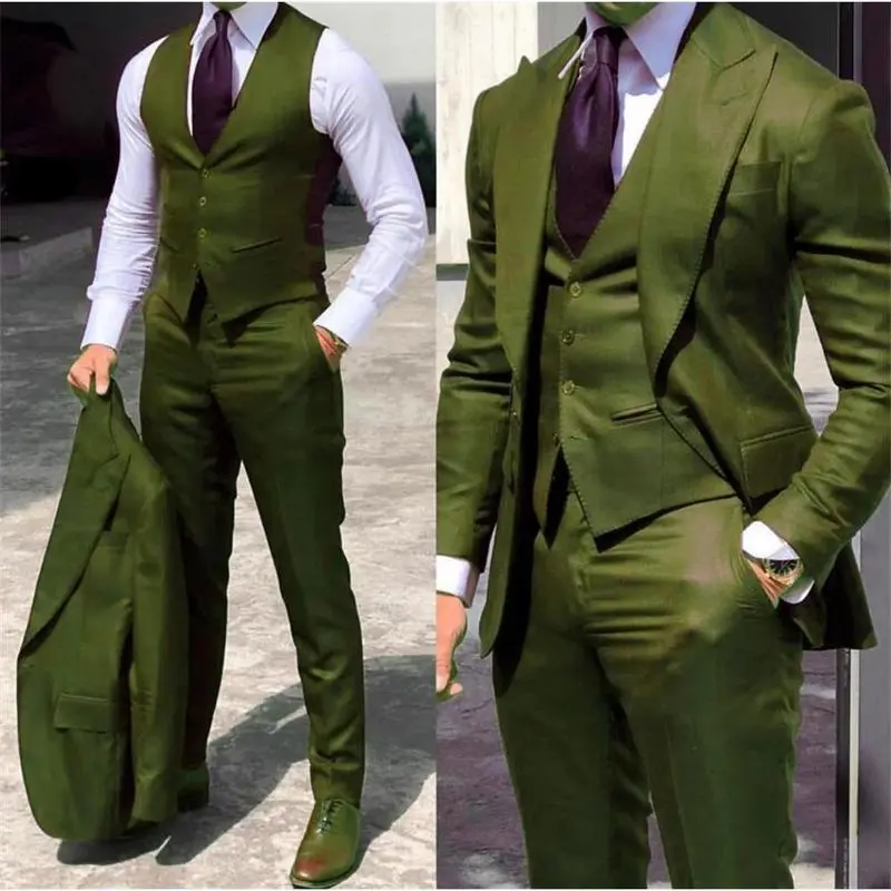 Elegant Wedding Tuxedos Suits 3 Pieces Slim Fit Bridegroom For Men Groomsmen Suit Male Formal Business (Jacket + Vest + Pants) Elegant Wedding Tuxedos Suits 3 Pieces Slim Fit Bridegroom For Men Groomsmen Suit Male Formal Business (Jacket + Vest + Pants)