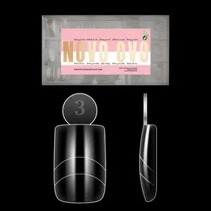 NOVO OVO Upgrade Toe Dual Nail Forms for Poly Gel with Inner French Tips Auxiliary Line for Toenail Extension, Square Soft Gel Nail Extension, Full Cover Molds for Pedicure DIY x 15 Sizes 270 pcs【ONLY DUAL FORM NO POLY GEL AND UV LIGHT INCLUDED】