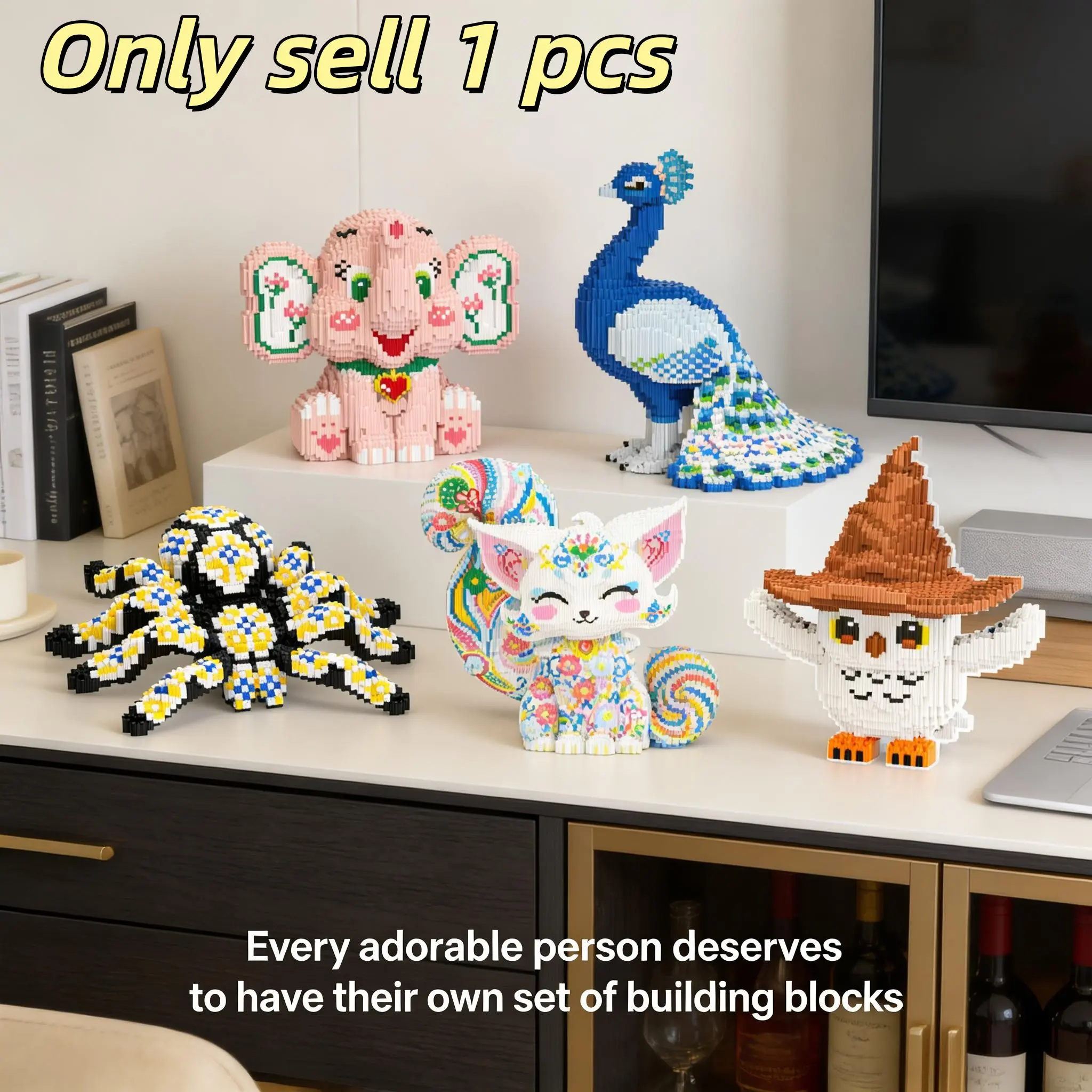 Multicolor Forest Animal 3D Animal Shape Puzzle Building Blocks, Home Office Bookshelf Decor, Party Decoration, Ideal Gift for Thanksgiving Christmas, Montessori Puzzles Gift