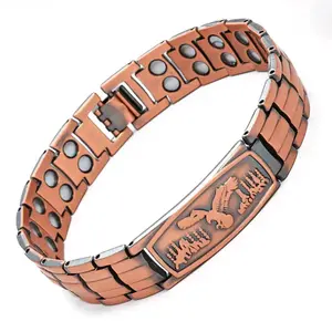 DearYou Studio B Copper Bracelet for Men-Magnetic Bracelets 99.99% Pure Copper Jewelry Gift with Adjustable Sizing Tool, Magnetic Field Therapy Jewelry with Eagle Pattern Valentine’s Day gift