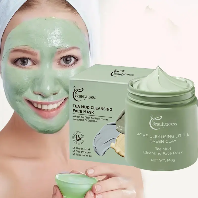 Beautyturess Tea Clay Cleansing Mask 140g | Tea Extract & Niacinamide | Gentle Cleansing Care | Suitable for All Skin Types | Gift-Ready for Daily & Travel Use