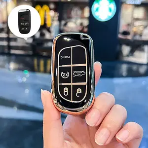 Car Remote Key Cover Case Shell for Jeep Commander Grand WK2 KL BU MP Dodge Chrysler 200 300C Protection Accessories Key Fob Protector Car Key Accessory