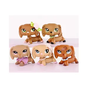 Mini Pet Shop Dachshund Lot Collie Spaniel Dogs Shorthair Cat Bobble Head Figure for Kids Easter Birthday Gift