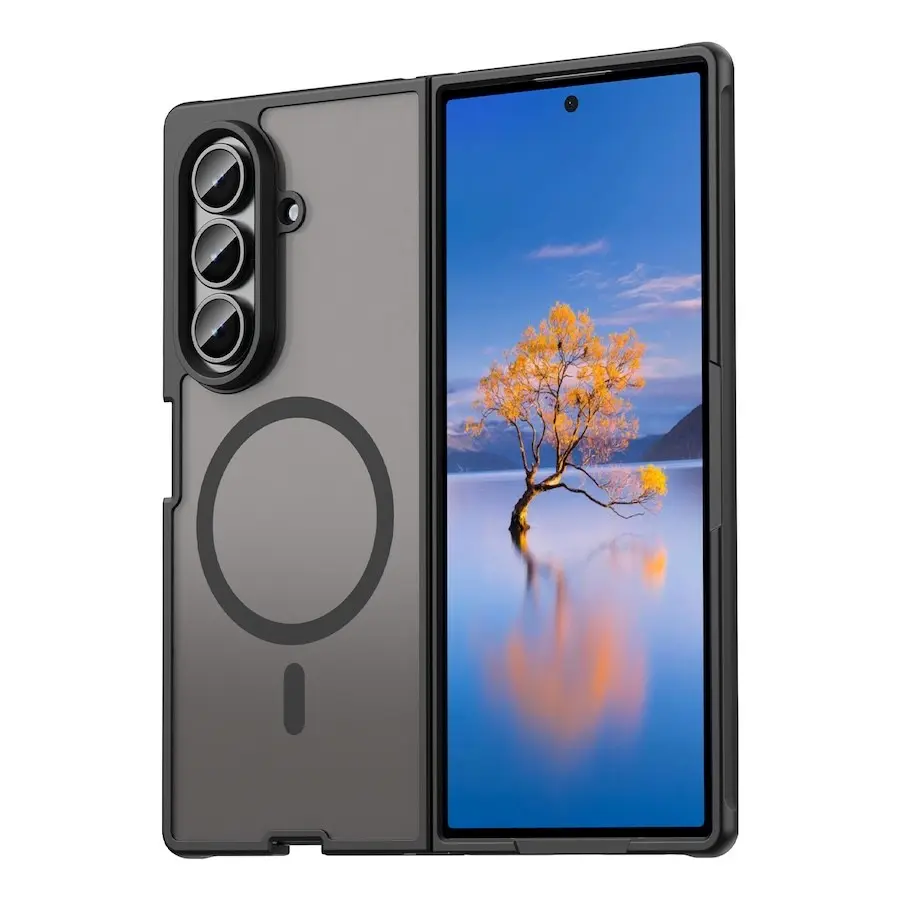 Matte Translucent Magnetic Protective Case For Samsung Z Fold 7 Smartphone Z-Fold7 5G Lens Protect Wireless Charging Shockproof Cover Accessories Phone Protector Cover