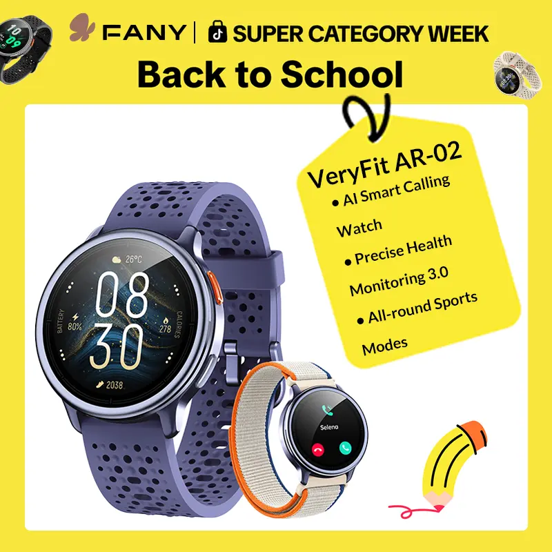 FANY AR-02 AI Voice Assistant Smartwatch - Bluetooth Calling, 120+ Sports Modes, IP68 Waterproof, 24/7 Health & Fitness Tracking, AMOLED Screen, iOS Android Compatible, Wearable Tech for Fitness for Everyone sohochic notification reminder, Fitness Tracker