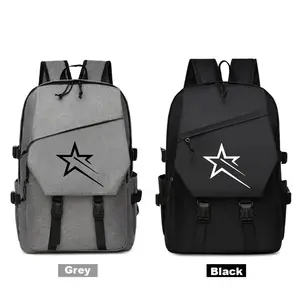 Five-pointed Star Print Lightweight Laptop Backpack, Stylish Daypack, Trendy Backpack, Large Capacity Unisex Travel Commute Bag, Adjustable Straps & Durable Polyester, Ideal Festival Gift