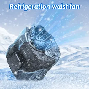Waist Fan-Under Shirt Fan, 4 Speeds, Rechargeable,LED Lights, Clip Fan, Body Fan for Outdoor Workers, Fishermen, Warehouse Workers, Tourists, Gifts for Holiday