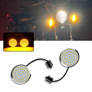 2pcs 1156 Bullet Amber LED Light Front Turn Signal Bulbs For Harley Softail Dyna Motorcycles