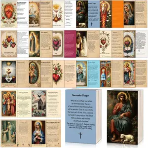 220 Pcs Mother's Day Catholic Prayer Cards Holy Saint Card Bible Mass Devotional Baptism Confirmation First Communion Souvenir Gift for Sunday School Teacher Student Religious Education for Classroom for Family Church Gift for Christian Daily Meditation