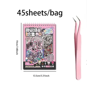 3D Miniature Scene Sticker Book 4.0, DIY Layered House & Garden Stickers, Creative Scrapbook Craft Set with Free Tweezers art painting