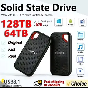 premium portable ssd 128 tb high speed external hard drive 1tb hard disk usb 3.1 high quality storage device for laptop/pc/phone High-Speed
