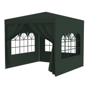 10'x10' Party Tent Outdoor Heavy Duty Gazebo Wedding Canopy + 4 Removable Walls ,Green