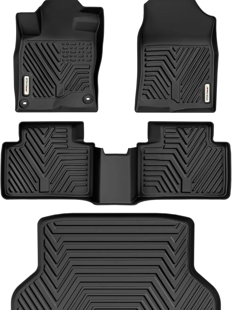 YITAMOTOR Floor Mats Fit for 2016-2021 Honda Civic Sedan, TPE Floor Liner, 1st & 2nd Rows, Cargo Liner