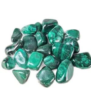 Malachite Crystal Tumbles 2 Pieces Chakra Cleansing Green Protective Energy Alternative Stone