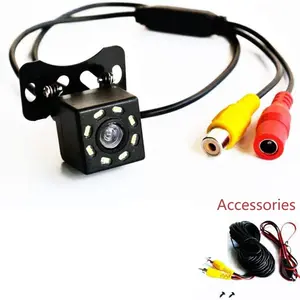 12V Car Rear View Reverse Camera, 170° Angle Car Rear View Reverse Camera, Waterproof Parking Guide Line, Including 6M Video Cable for Easy Installation, Car Backup Camera