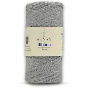 Premium 4mm 109 Yards 100% Polypropylene Macrame Ribbon Crochet Bag Cord Thread for Knitter (Silver)