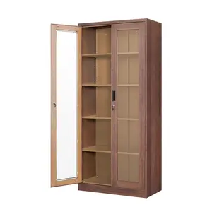 Letaya 71" Storage Cabinet, Display Cabinet with 4 Adjustable Shelves, Lockable Bookshelf Bookcase with Glass Door for Home, Office, Pantry, Kitchen,