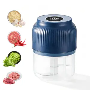 Electric Garlic Chopper USB Portable Mini Food Processor 4 Blade Veggie Cutter for Garlic Onion Chili Meat