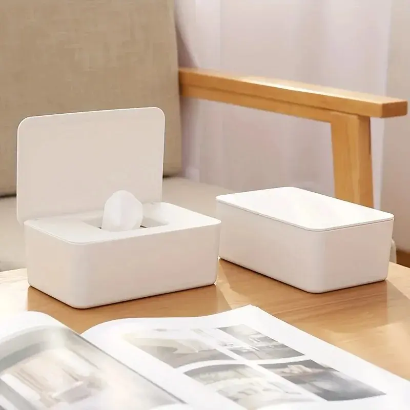 1pc Wet Wipes Storage Box Sealed Wet Tissue Box with Lid Living Room Desktop Bathroom Decor Supplies Bathroom Organization Bathroom Organizing Accessories Wet Wipes Container Plastic Sealed Tissue Box Bathroom Accessories Organizer