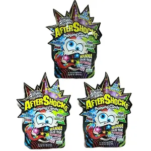 Aftershocks Tongue Coloring Popping Candy - Blue Raspberry, Grape, Green Apple & Cherry Flavor (20 Pouches) 30g - 3 Packs Fruity Snack mix christmas candy snack Pop outdoorfun