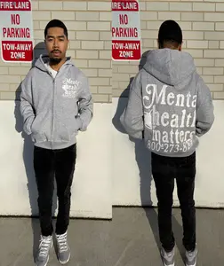 Mental Health Matters Zip Up - Gray