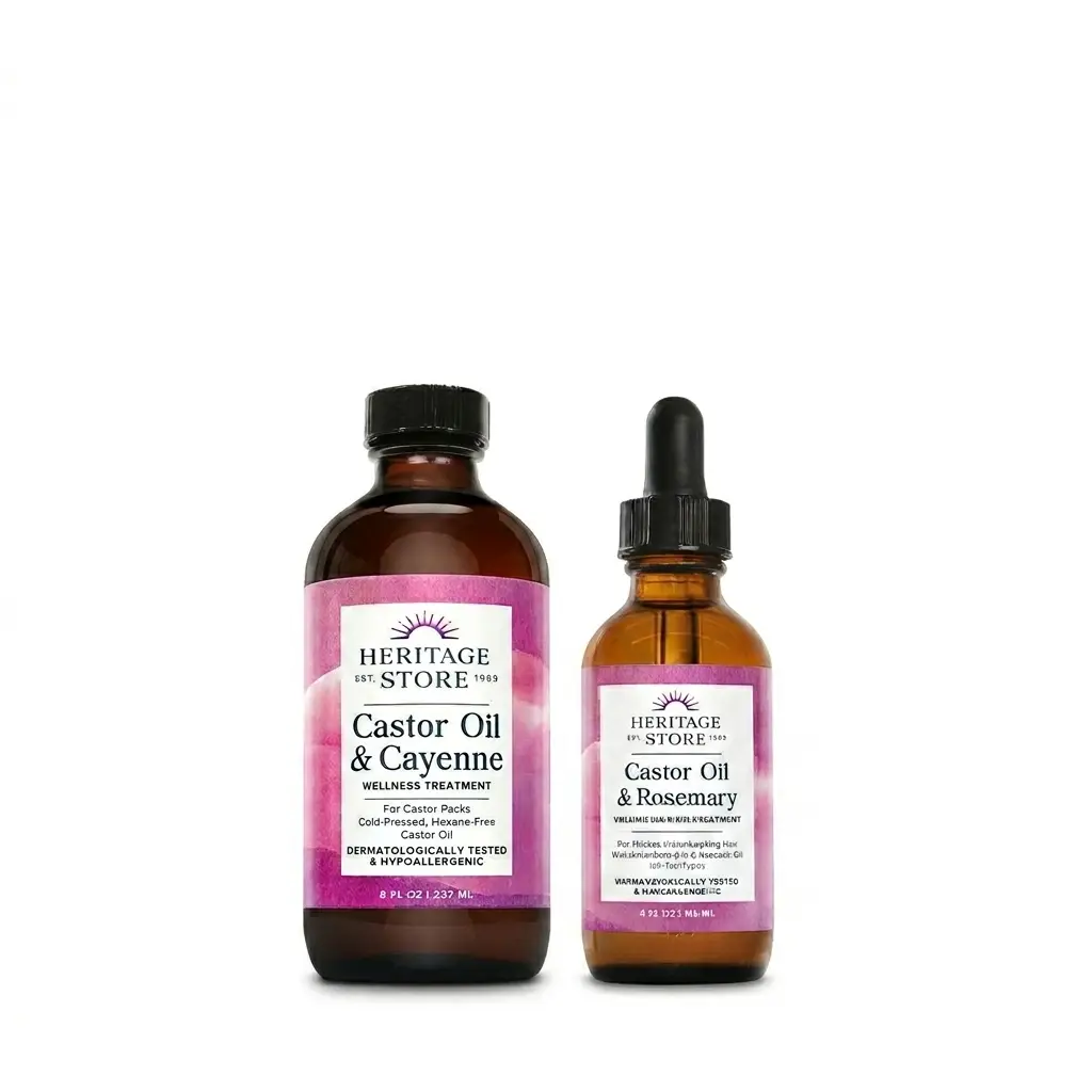 Heritage Store Icons In The Making Castor Oil Set - Castor Oil & Rosemary + Castor Oil & Cayenne Haircare Duo Daily