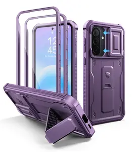 Dexnor for Samsung Galaxy A57 5G Case, [2 Front Frame] [Built-in Magnetic Slide Camera Cover & Kickstand] Heavy Duty Protection Shockproof Phone Case with Screen Protector, 6.7 inch