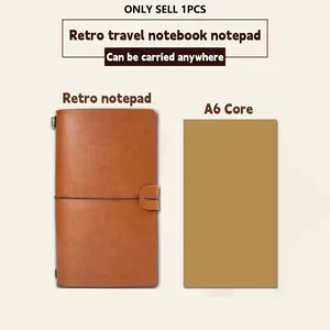 A6 Creative Notebook with Metal Bookmark, Includes Kraft Paper, Lined Paper, PVC Pouch, Optional Replacement Core, Ideal for Journaling, Travel Diary, School Supplies
