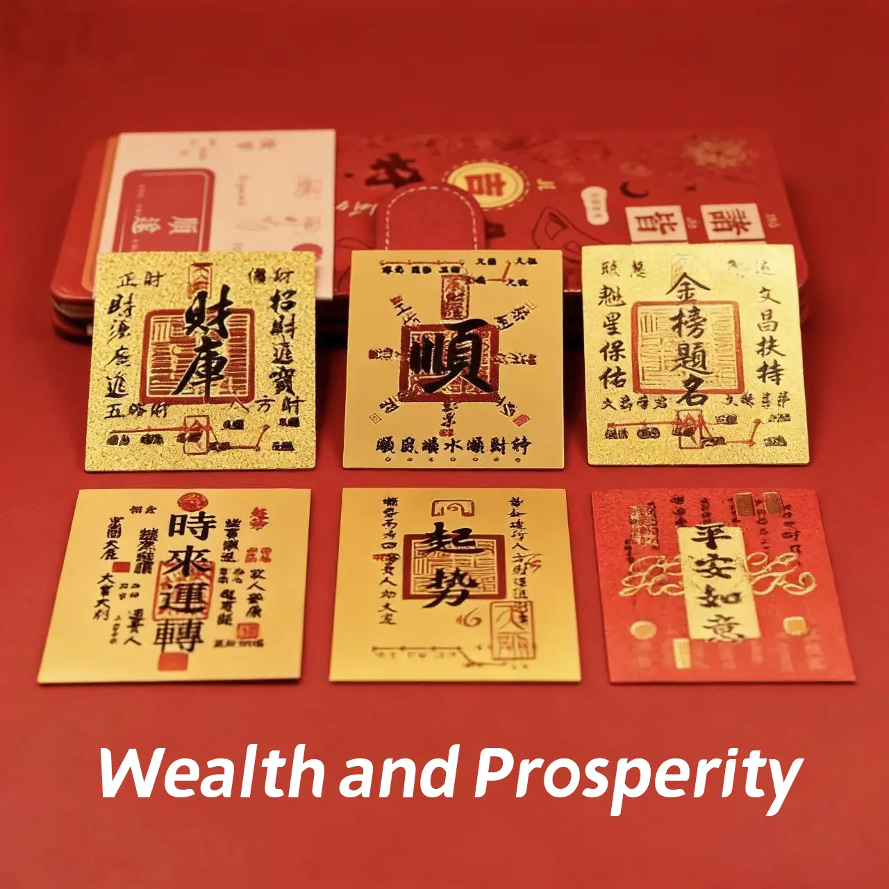 Meaningful card sticker for smartphones—peaceful progress, wealth attraction, and blessings reception