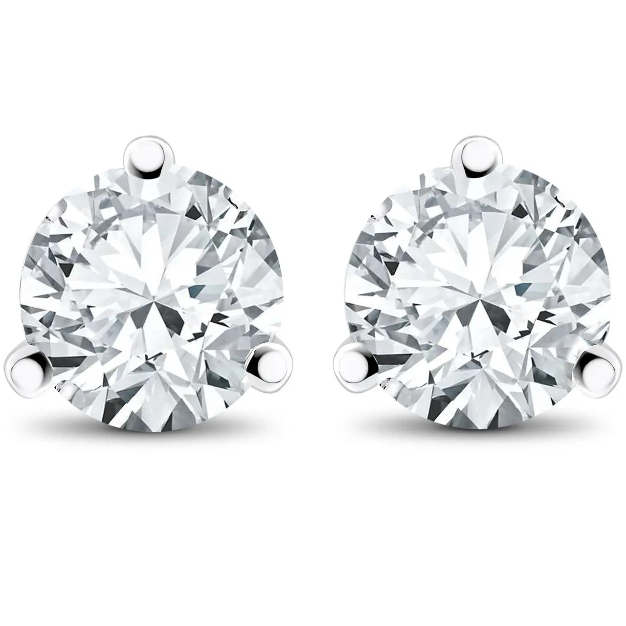 F/SI1 2ct Lab Grown Diamond Martni Studs 14k Gold