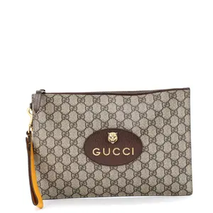 Pre-owned GUCCI Canvas Coated Clutches & Wristlets Neo Vintage Wristlet Pouch GG Coated Canvas by Rebag