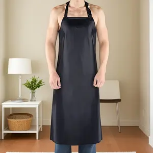 2-Piece Waterproof Apron, Heavy Rubber Vinyl Apron, Industrial Dishwashing Laboratory Butcher Apron.
