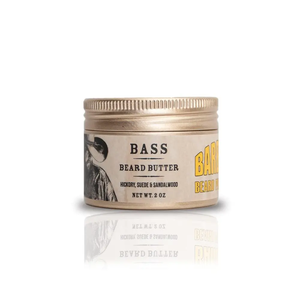 Barbudo Beard Butter | Deep Conditioning Beard Moisturizer | Softens Dry Beard | Bass | Hickory, Suede, Sandalwood | 2 oz