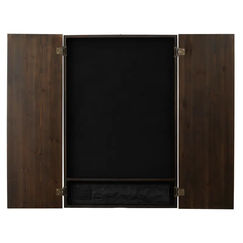 Metropolitan Espresso Soft Tip Dartboard Cabinet in Solid Pine Wood, Classic Style with Built-in Storage and Brushed Nickel Hinges, Cabinets, Dartboards, Easy To Use Mounting Hardware, Four Finishes