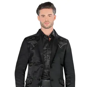 SACO WESTERN MONTERO MT2181 Men's Stylish Black Jacket for All Occasions with Unique Embroidery Design