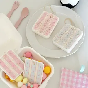 Girl's Heart Tulip Cherry Wood Pulp, Dishwashing Artifact, Absorbent Water Into Scouring Pad Dishwashing