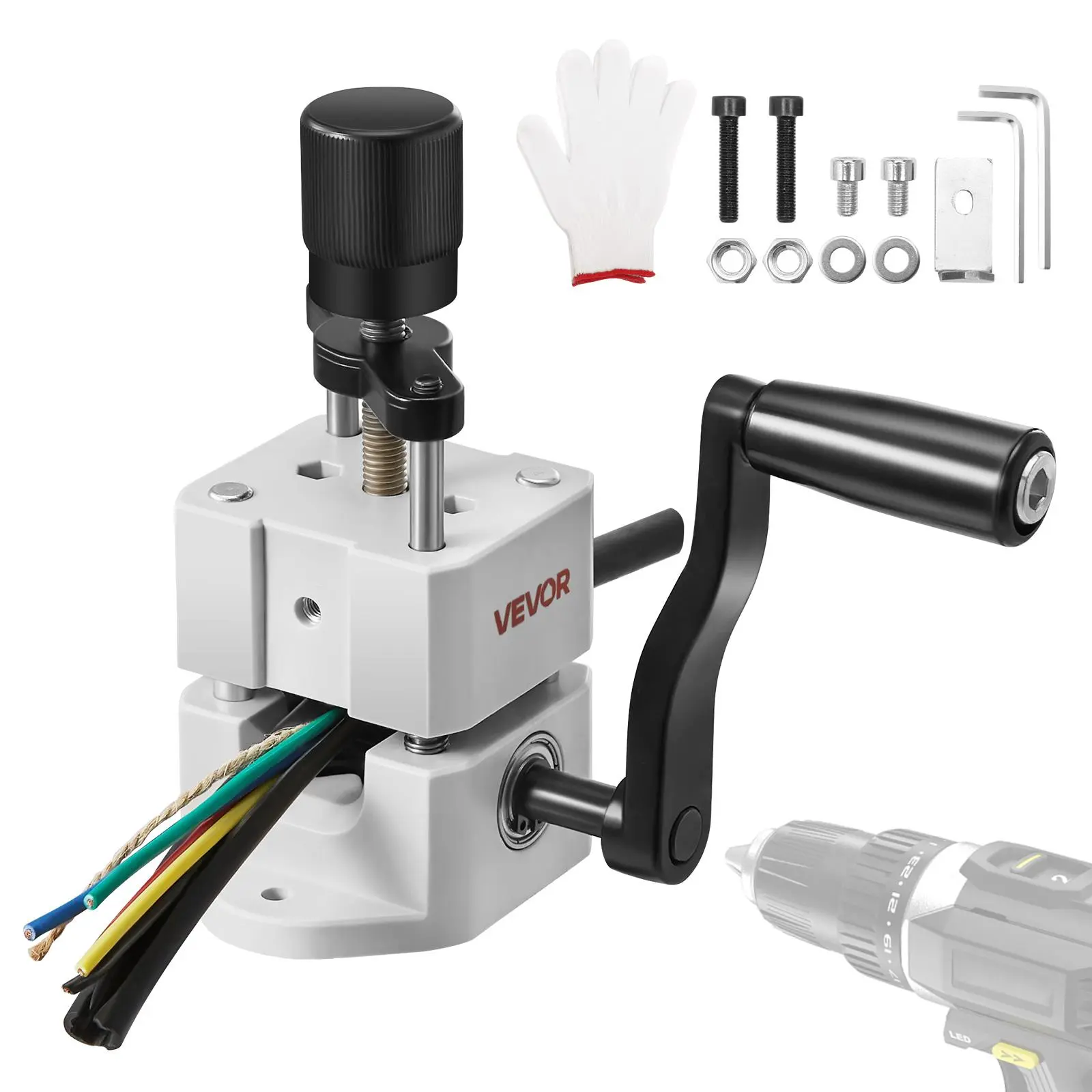 【Summerfinds】VEVOR Manual Wire Stripping Machine,  , 0.06-1 in, Portable Copper Stripper with Hand Crank or Drill Powered, 64Mn Quenched Blades, 45# Steel Rollers, ABS & PC Wire Peeler, for Scrap Copper Recycling