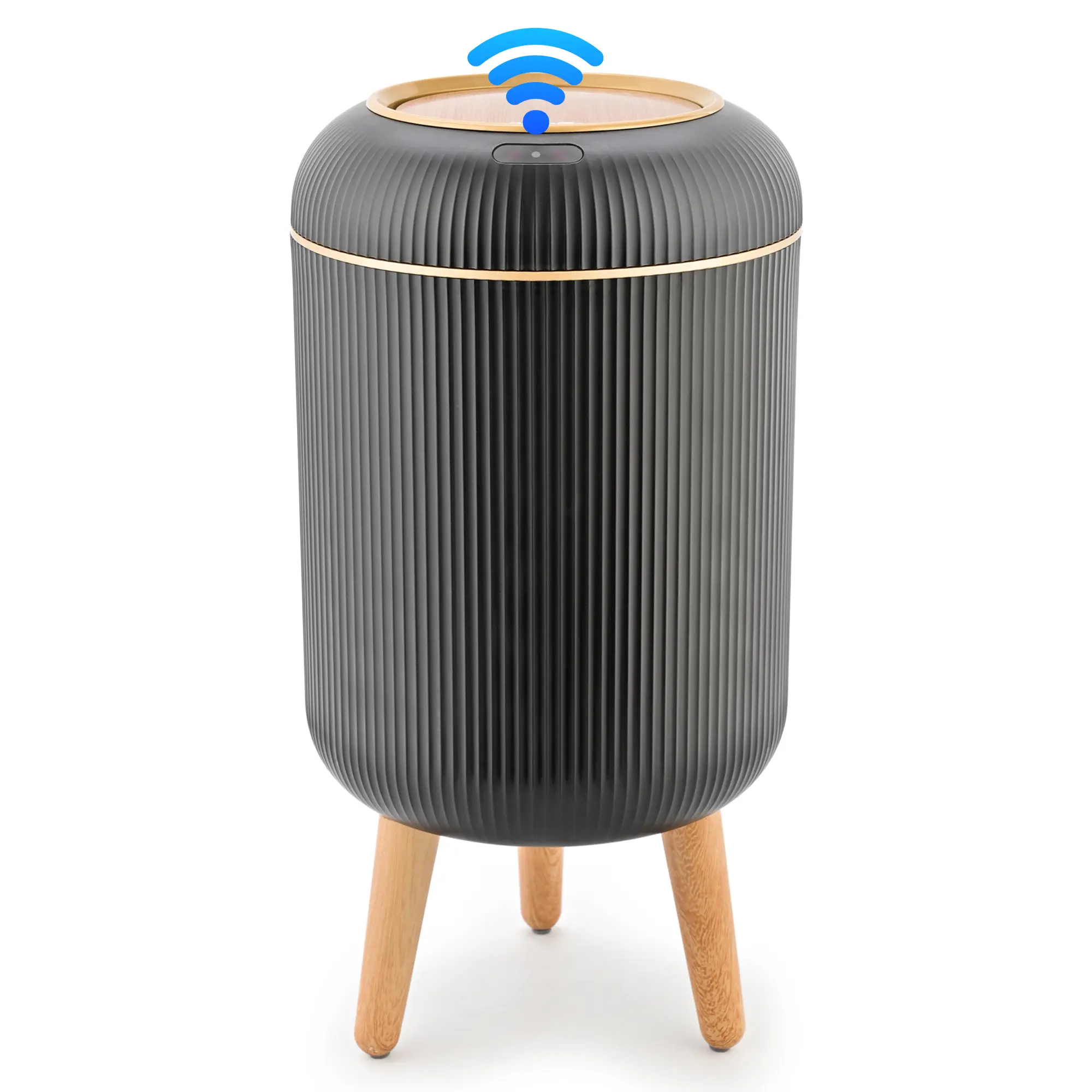 Pukomc 2.6gal ABS Plastic Smart Kitchen Trash Can - Touchless Motion Sensor Nordic Bin, Sleek, Waterproof, Space-Saving, Hygienic, Eco-Friendly for RV (2 AA Batteries Required, Compost Bin Alternative), Touchless Garbage Bin