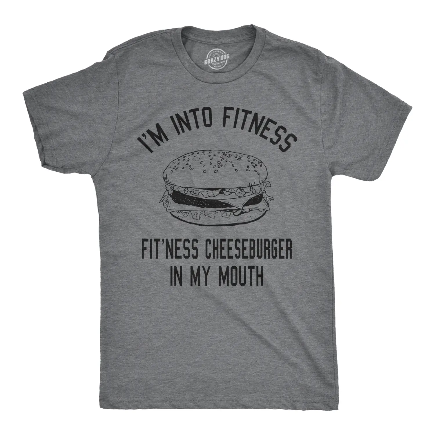 Mens Fitness Cheeseburger In My Mouth T Shirt Funny Junk Food Tee for Guys Mens Funny T Shirts Cool Vintage Fashion T-Shirt Gift Classic Menswear Food Apparel for Men Funny Fitness Short Sleeve Novelty Tees for Dark Grey