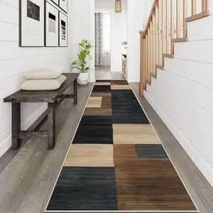Geometric Pattern Kitchen Runner Rug, Modern Runner Rug, 1 Count Non-slip Soft Floor Mat, Decorative Carpet for Home Kitchen Living Room Bedroom Study Room, Decorative Area Rug, Household Decorative Rug, Indoor Floor Rug, Home Decorative Rugs